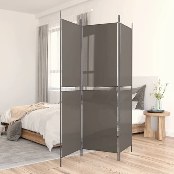vidaXL Room Divider 3 Panels Anthracite 150 x 200 cm Fabric Antracit 3320