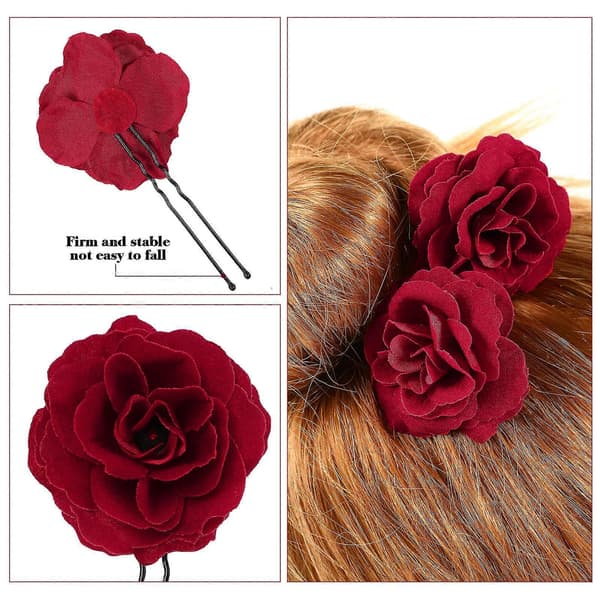 Lurrose 6 stk Kvinner Hårnål Kunstig Rose Blomst Hårnål Bryllup Brud Hårnål Dekorative Hodeplagg