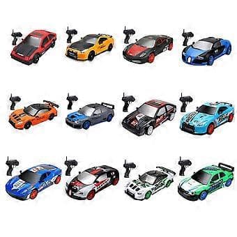 2.4GHz RC Driftbil, 1:24 Fjernstyret Højhastigheds Race Drifting Biler UK (Sort)