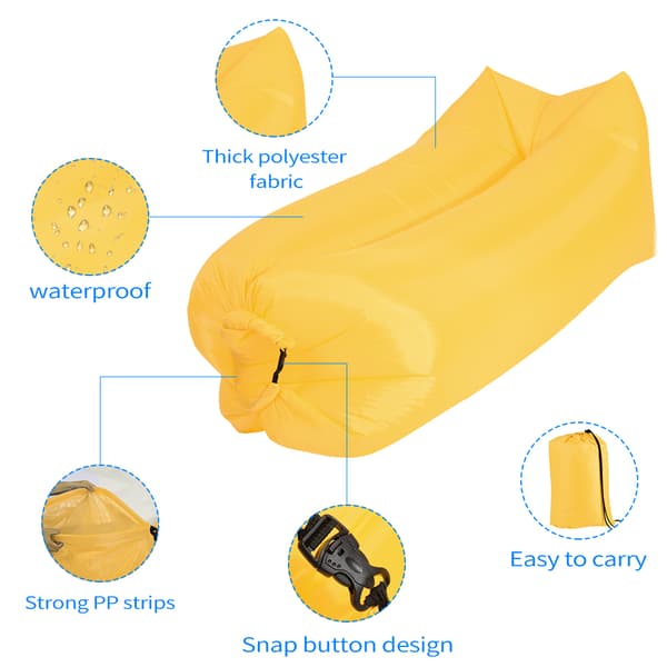 Inflatable Sleeping Bag with Carry Bag Lazy Lounger Air Sofa Portable Sofa for Kids