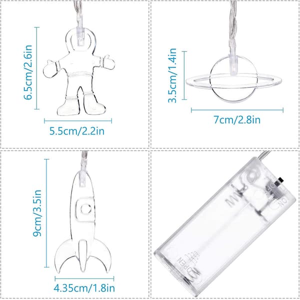 3 meter 20 LED LED string light astronaut spaceship pendants holiday party string lights outer space room decor for kids room 0.3 0.3