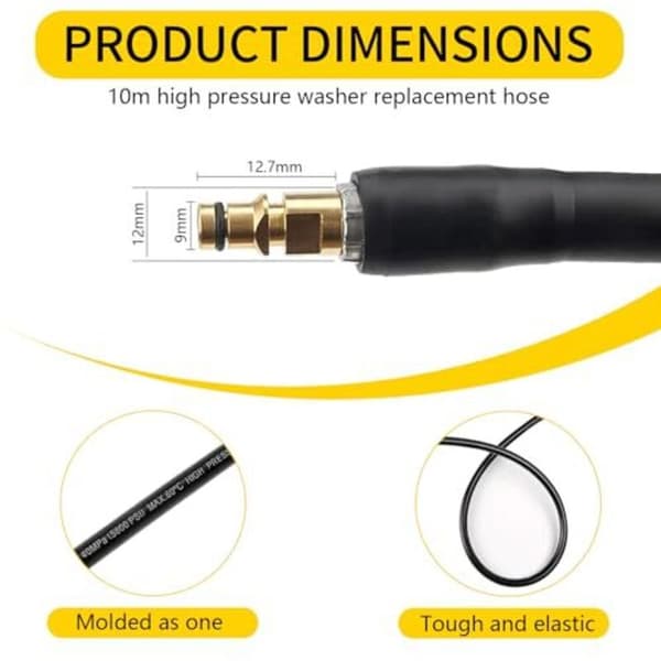 Flexible Hose 10M Compatible with Karcher K2 K3 K4 K5 K6 K7 Quick Connect Pressure Washer Extension Hose
