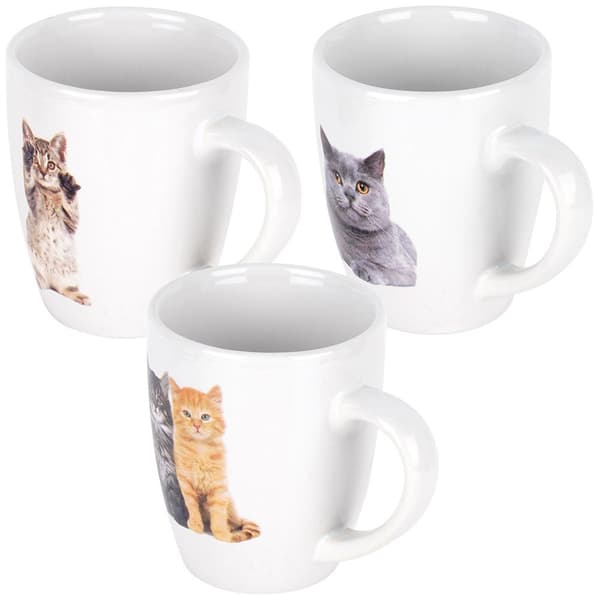Keramiske krus katte 220 ml 3 stk.