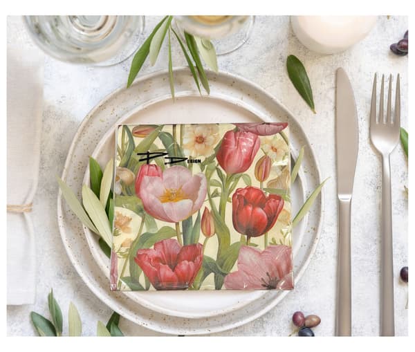 Servietter Tulipan 33x33 cm 20-pakning multifärg multicolor