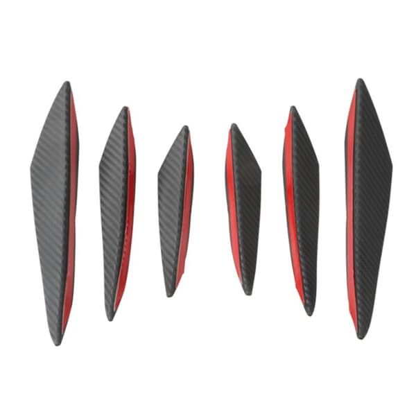 6 stk. Frontkofanger Diffusor Finner Kulfiberstil Side Canards Læbe Dekoration Karosseri Spoiler Universal Pasform