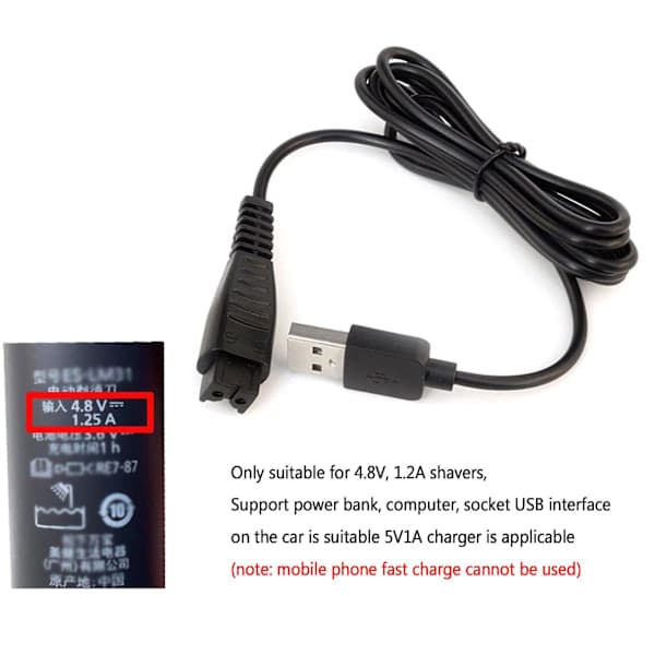USB-lader for Panasonic Re7-87 Acr3 Acr4 Acr5-serien Barbermaskinlader