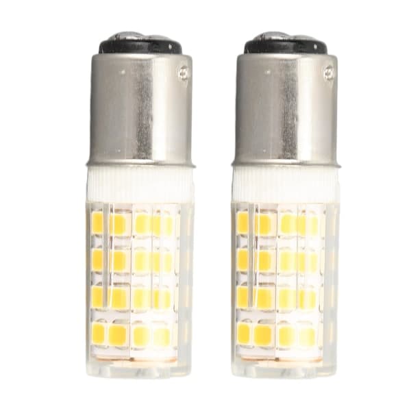2-pack Small BA15D LED Corn Bulbs, Dimmable, for Sewing Machine, Refrigerator, Appliance Lighting, Warm White Light