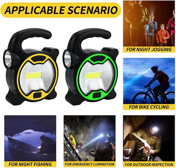 2-pak batteridrevne campinglamper, LED-teltlygte med 2 LED-pærer