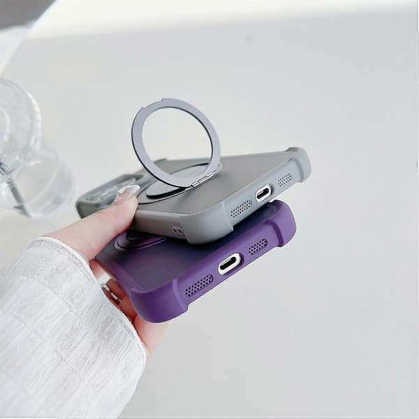 Etui kompatibelt med iPhone 15 Pro, kompatibelt med MagSafe CD Vein-stativ, TPU+PC-etui[LD]