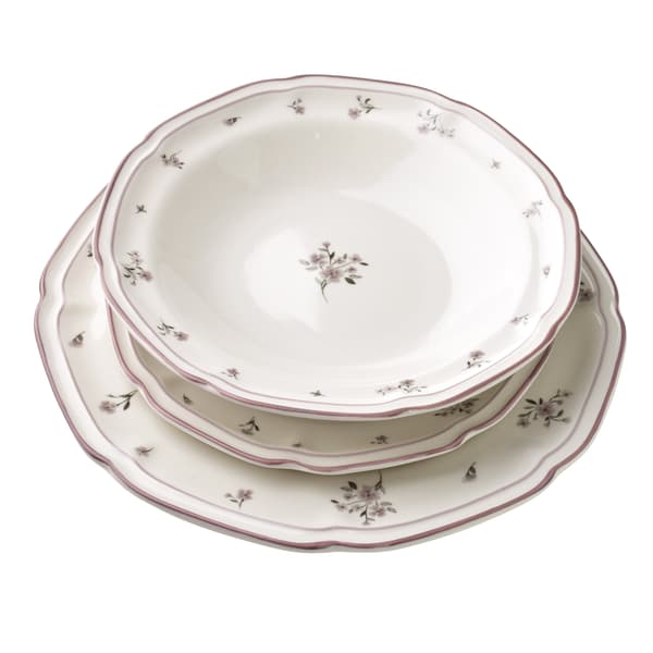 ROSALIE Plate 27x27 cm - Elegant porcelain with floral pattern