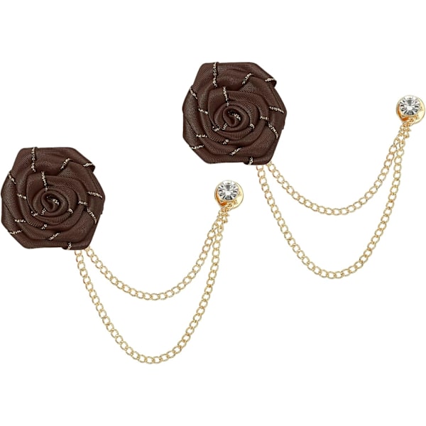 Brudgom Brosjer Rose Blomst Brun Brown
