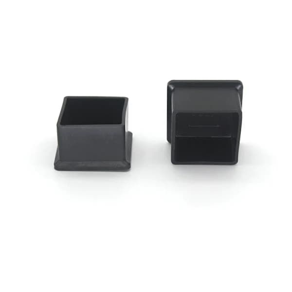4 sorte PVC-stolebensbeskyttere 35x35mm, ridsefri gulvbeskyttelse til havemøbler