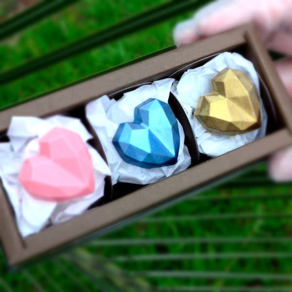 Pralinform Små Diamant Hjerte 13stk - Diamond Heart - BWB 9835 Transparent transparent