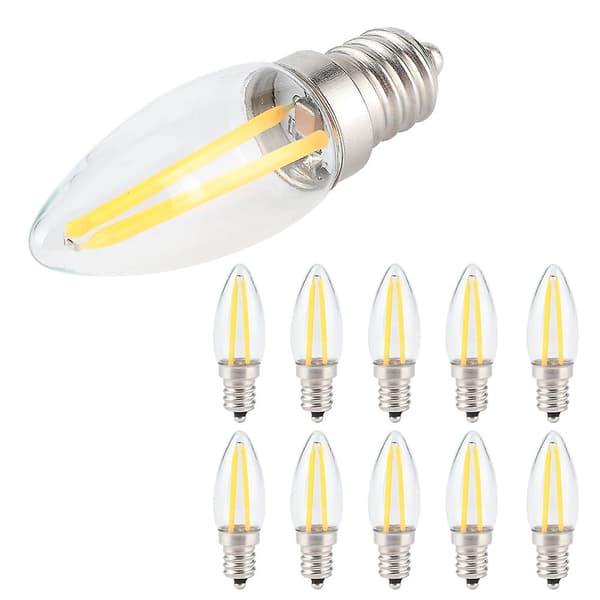 Mini LED-pærer 1,5W E12 AC230V Lang glødetråd til hjemmet, biler, landskabsbelysning (10 stk) [DB]