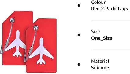 Silikon bagageetikett med namnskylt (röd 2-pack), mycket hållbar