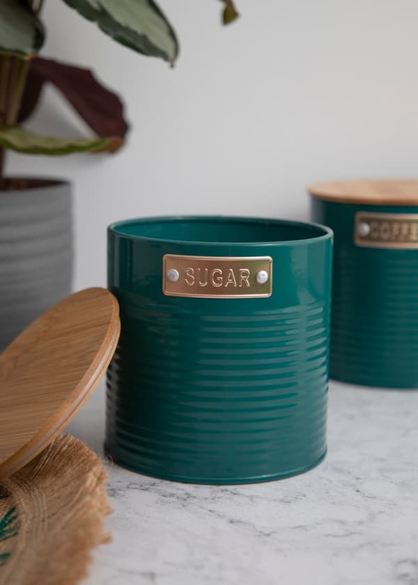 KitchenCraft Te Kaffe Sukker Beholder 1L 3 stk. - Blågrøn 0.75