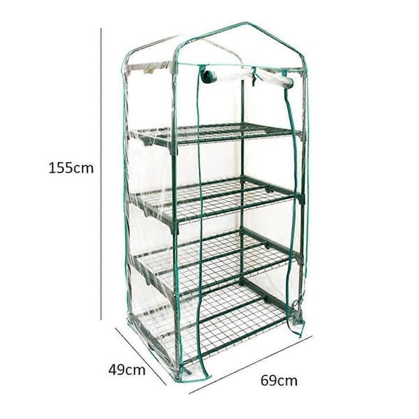 Växthusöverdrag för Trädgård 4 Våningar 160x69x49cm Hållbart Växtskydd Anti-Insektskydd