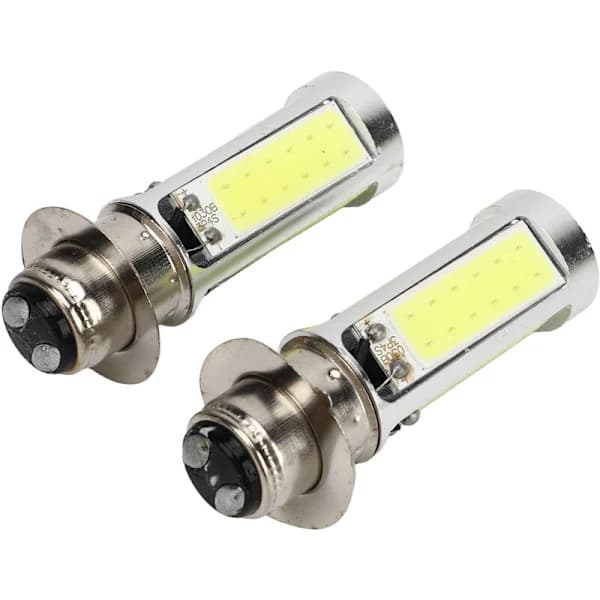 2x 6000K H6M COB LED Motorsykkel/ATV Frontlys Tåkelyspære PX15d P15D251,A