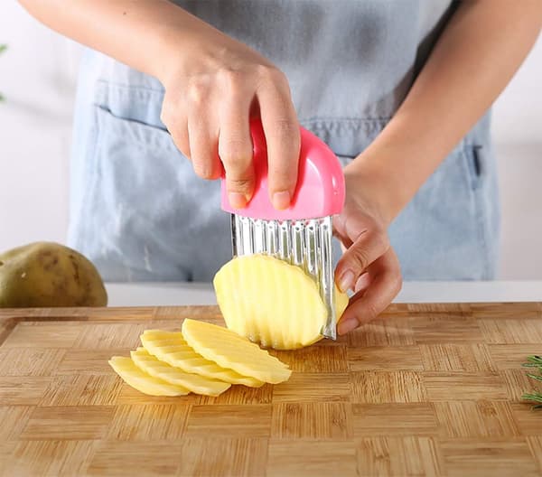 4 stk Potetgullkuttere, Slicer, Rustfritt Stål Bølgete