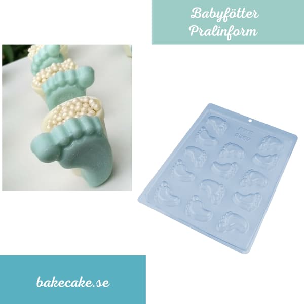 Pralinform Babyføtter Sjokoladeform - Babyshower - BWB 9359 Transparent transparent