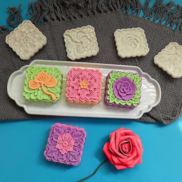 180g Plast Månekageforme, Blomsterstempler, Kageforme, DIY Bageværktøj