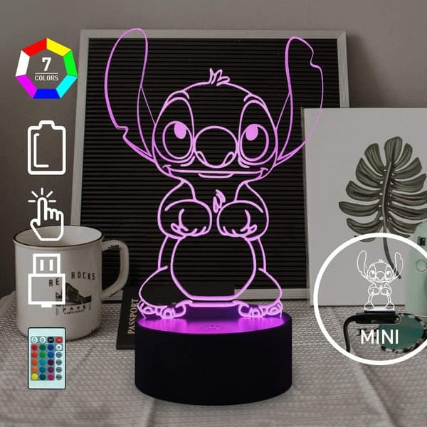 Lilo Stitch Lamppu Sarjakuva Söpö Stitch Hahmo Ystävät 3D LED