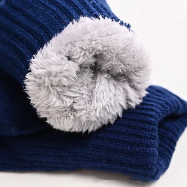 Varma stickade vantar med flik, konvertibla fingerlösa vantar i varm polarfleece