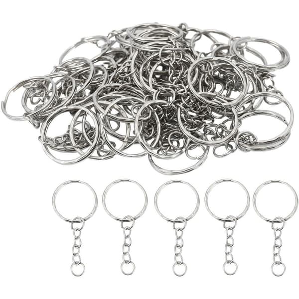 50x Ring 25mm til nøglering nøglekæde 30mm metal DIY