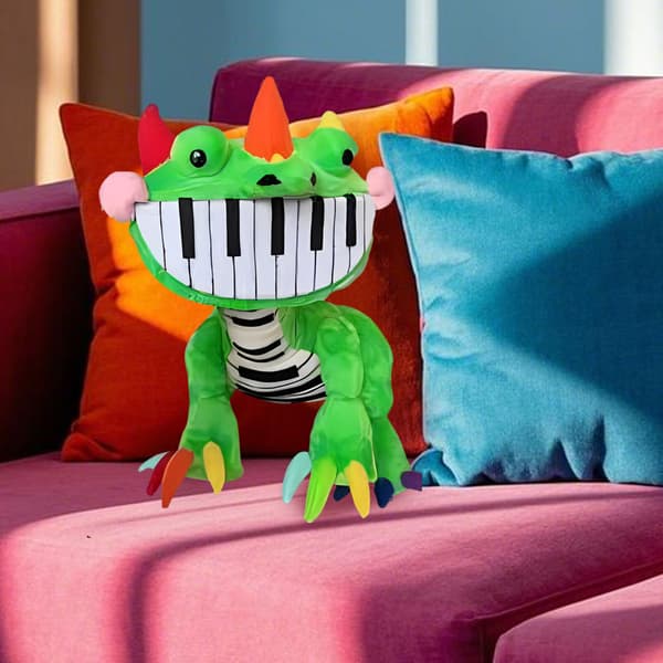 25 cm pehmopiano-dinosauruslelu, jossa 4 pelitilaa [JUN]