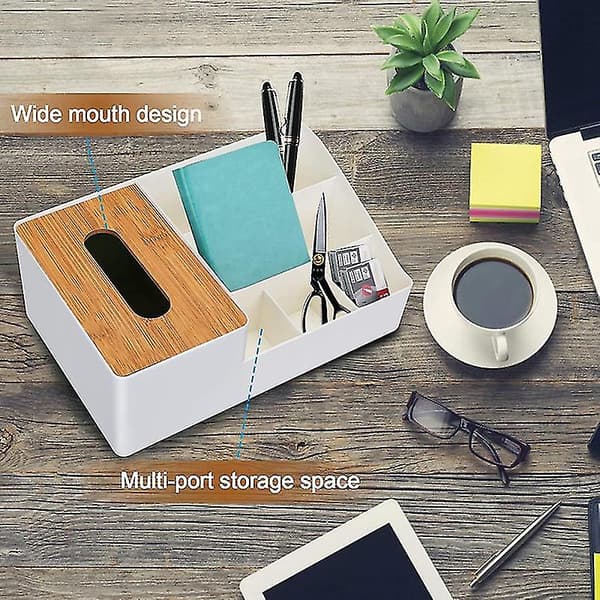 Office Desktop Stationery Storage Tissue Box Household Pp Material Desktop Tissues Cosmetics Storage
