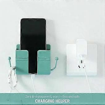5 pieces remote control mobile phone plug wall mount, wall-mounted mobile phone holder for bedroom (yellow)
