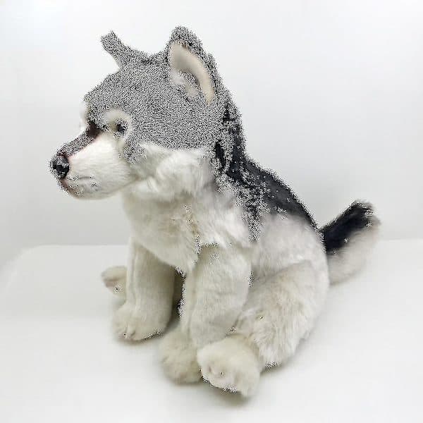 27 cm Realistinen Harmaa Susi Koira Husky Pehmolelu.
