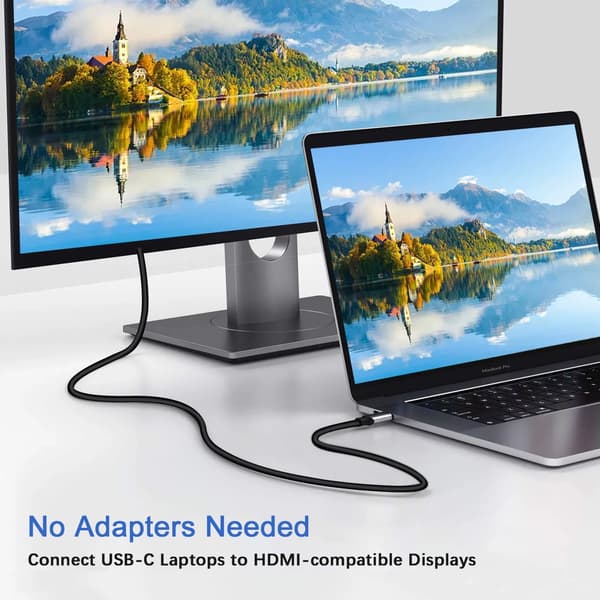 USB-C til HDMI-kabeladapter 1,8m 4K 60Hz oppløsning USB-C til HDMI-omformer