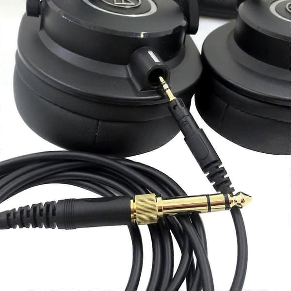Erstatningskabel for Audio-Technica ATH-M50X M40X M60X M70X Hodetelefoner 6.35mm