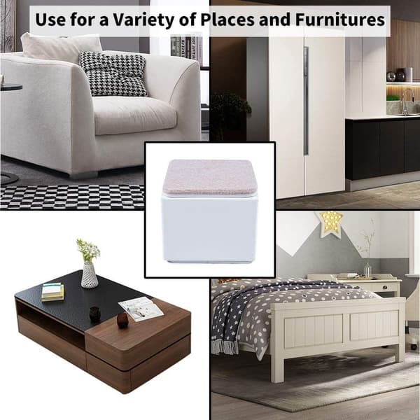 Bed Risers Furniture Risers Add 2 Inch Height, Solid Steel Support 10000 lbs, Table Risers, Chair