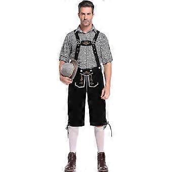Oktoberfest og ølfestival bayersk Oktoberfest kostumesæt til mænd (L Sort)