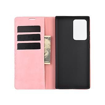 Magnetisk Sugende Lær TPU-deksel til Galaxy Note20 Ultra (Rosa)