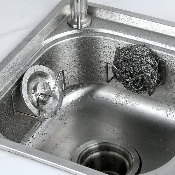 Sett med 2 selvklebende svampholdere, 304 rustfritt stål Ki,ZQKLA