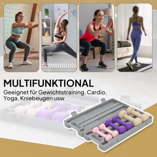 Adjustable Dumbbell Set with Case, 6 Pairs: 0.5 kg to 1.5 kg