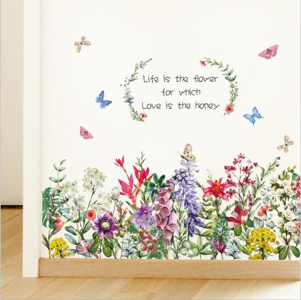 Blomster Veggdekor Avtakbar Skrell og Fest Veggdekor for Jenter Soverom Stue