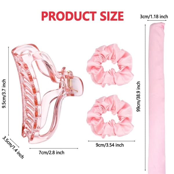Heatless Curls - Curl your hair without heat Light Pink
