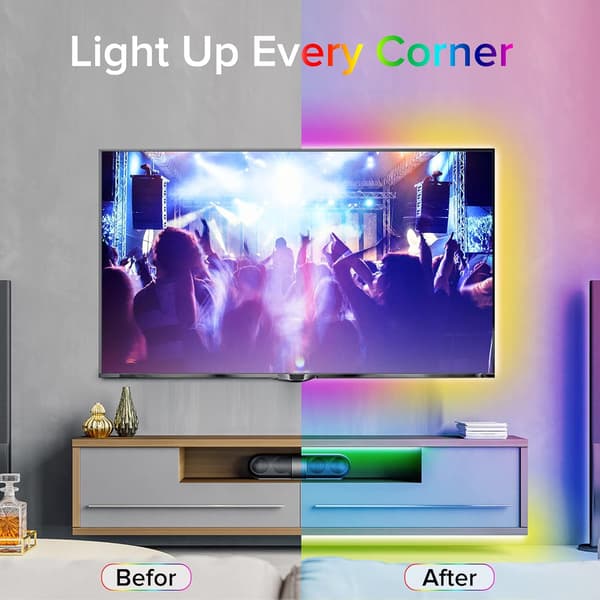 10M RGB LED Strip, Flexible, Remote Control, Synchronized with Mu