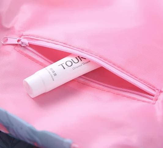 Kosmetikväska med tjock dragsko (rosa) - Kosmetikorganisatör