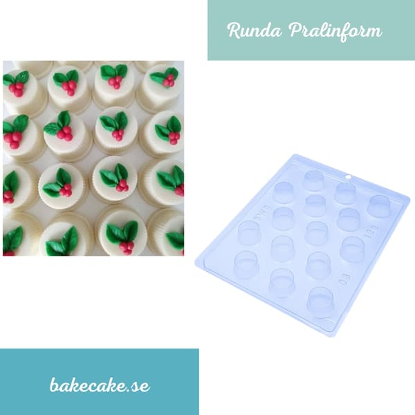 Pralineform Runde Chokoladeforme 15 stk. - BWB 08 Transparent transparent