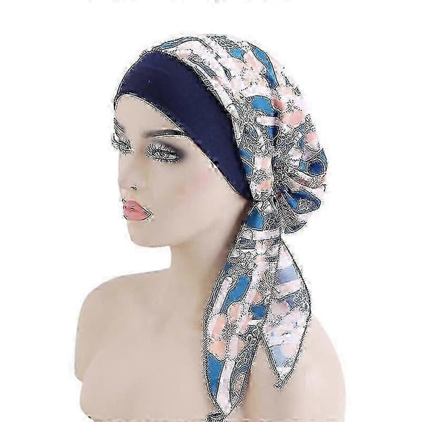 Myk ferdigknyttet turban for kvinner - Komfortabel hodeplagg for støtte ved hårtap