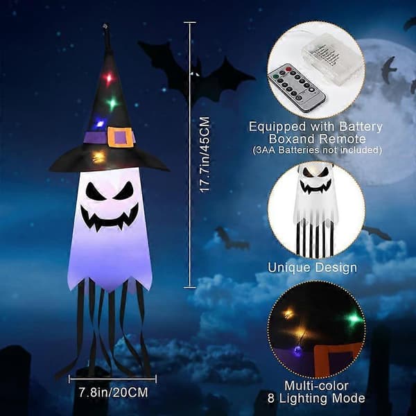 Halloween-dekorasjoner 5 STK Hengende Opplyst Glødende Spøkelseshekselue