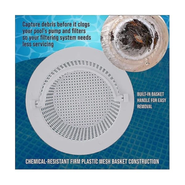 [LD]Replacement Basket Compatible with Pool Sump (2 Pcs) - Above Ground Pool Through Wall SkimmerBY White