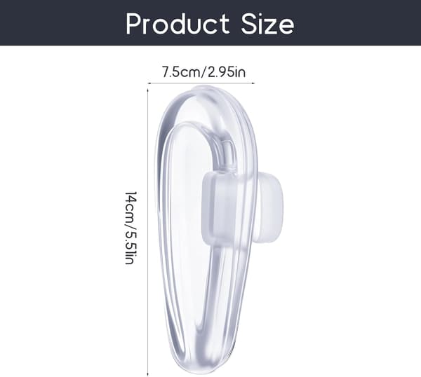 5 par glasögonnäskuddar i silikon (transparent, 14,2 mm)