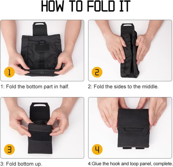 Tactical Dump Pouch with Drawstring for Tactical Belt, Vest, Backpack, Foldable Multifunctional Pouch