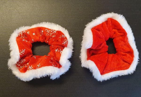 Hårband Scrunchie Jul röd/vit 2-pack Röd röd Röd red